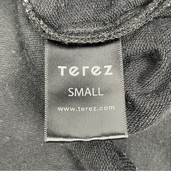 TEREZ black & metallic grey long sleeve mock neck lightweight sweater, size S - Picture 10 of 11